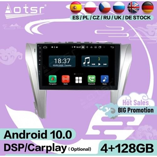 4+128G Carplay Screen Multimedia Stereo Android Player For Toyota Camry 2014 2015 GPS Navi Video Audio Radio Receiver Head Unit