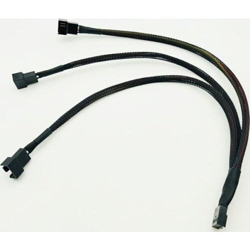 4Pin Splitter Cable 1 to 3 PWM 4P Female to 3/4 Pin PWM Fan Adapter for Computer Case Fan CPU Fan Mining Cooling Fans Hub Cable