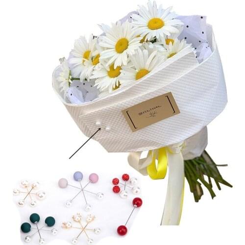 5pcs Flower bouquet fixed bead needle DIY holding flower Wrapping material round bouquet decoration accessories