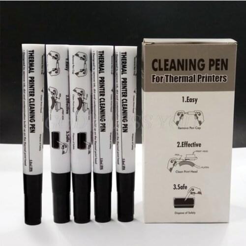 5Pcs Maintenance Pen Decontamination Pen Printer Printhead Cleaning Pen Label Card Printer Thermal Printer Cleaning Pen