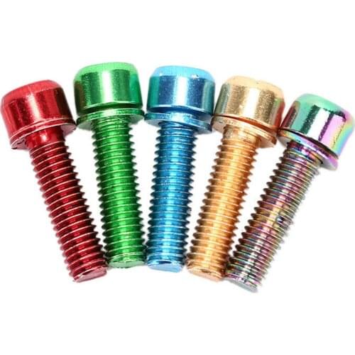 6Pcs Bicycle Stem Screw M5x18mm Headset Bolt With Washer Handlebar Bolt Plating Screw Fixed Bolts Bike Parts