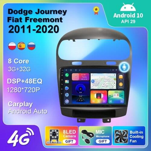 For Dodge Journey Fiat Leap Freemont 2011-2020 Car Radio Multimedia Player Navigation Car Android Auto Carplay 2 din Android 10