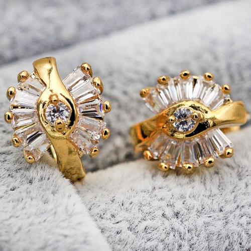 Bohemia Jewlry For Women Hoop Earrings Luxury Korean Gold Hoops Earrings Fashion Design Vintage Zircon Circle Earrings OBS2114