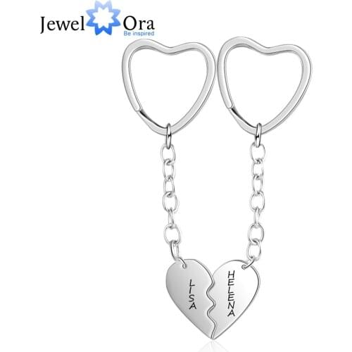 Personalized Name Keychain for Women Customized Engraved Breaking Heart Shaped Key Chains Jewelry BFF Friendship Gift (AS101967)