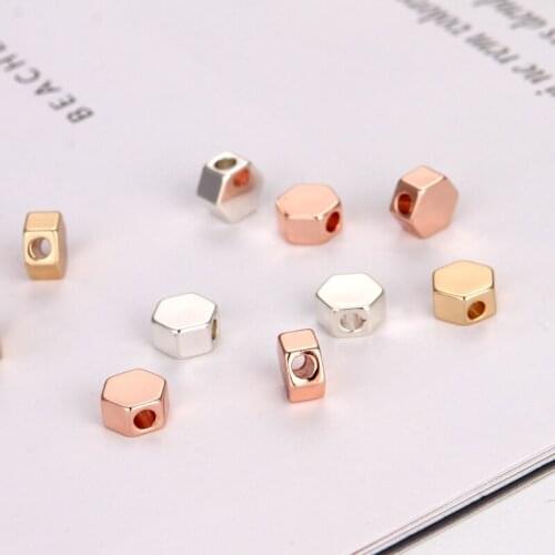10 pieces of gasket beads brass cube spacer beads tube beads loose beads jewelry beads for DIY bracelet jewelry making