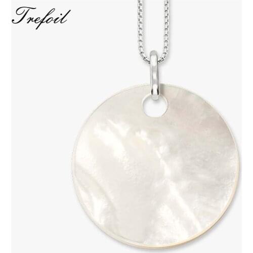 Link Chain Necklace Shell Ornament, Fashion 925 Sterling Silver Jewelry Romantic Gift For Women Girls 2018 New Collier