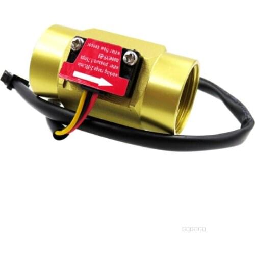 Liquid Water Flow Sensor DC 5V to 15V G3/4 Hall Effect Flowmeter Fluidmeter Copper