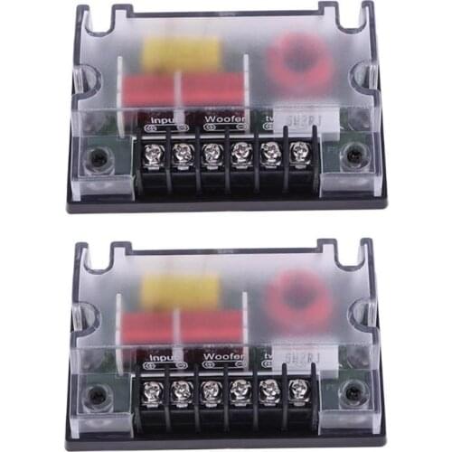 2PCS Car 2 Way Audio Speaker Frequency Divider Audio Speaker Woofer Wave Filter 200W Crossover Filter Auto Replacement Parts
