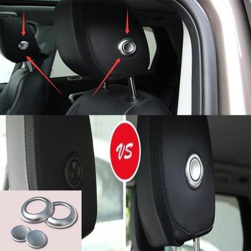 DNHFC ABS Chrome Pillow Adjustment Decoration Button Cover Trim For Jaguar F-PACE E-PACE XE 2016 2017 2018 2019