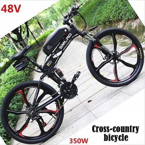 Electric mountain bike Lithium battery 48V Double disc brake Single 21 speed scooter Mobile USB interface