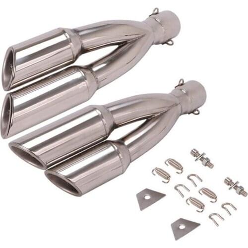 Left And Right Side Exhaust Motorcycle Double Hole Muffler With DB Killer Ecsape Moto