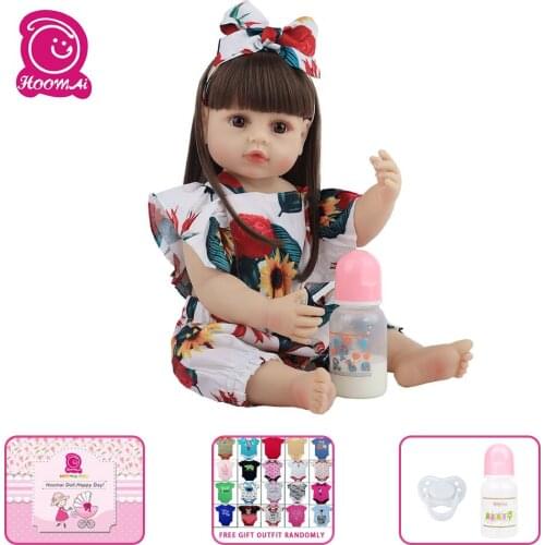 Hoomai 55cm Silicone Body Reborn Baby Doll Toy For Girl Vinyl Newborn Princess Bebe Accompanying Toy