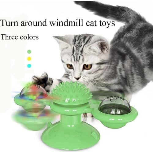 Interactive Pet Dog Cat Toy luminous Ball Windmill Whirling Turntable Cleaning Teeth Puzzle Toy For Cats Dogs Training