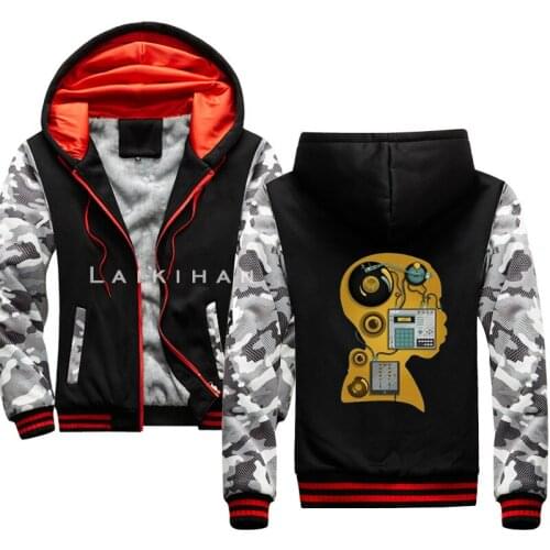 J Dilla Dj Cool Vintage Winter Inner Fleece Hoodies Men 2020 Casual Hooded Warm Sweatshirts Male Thicken Tracksuit Jacket