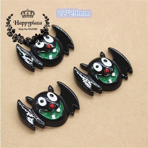 10pcs Resin Halloween Bat Flatback Cabochon Miniature Art Supply Decoration Charm Craft DIY,22*29m