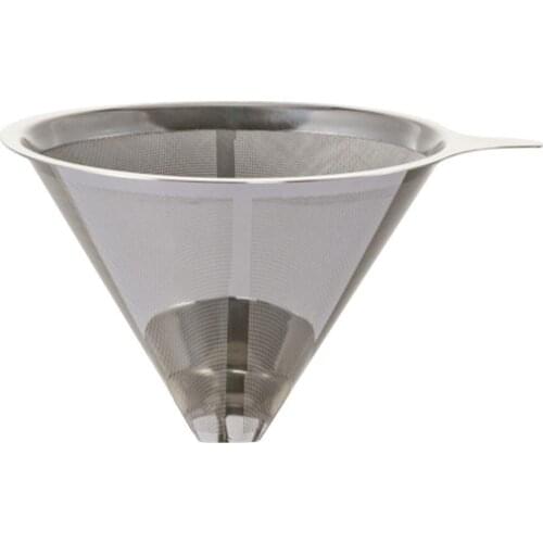 Dripper Kitchen Coffee Funnel Coffee Filter Reusable Portable Restaurant Mesh Tea Stainless Steel Cone Baskets Coffeemaker