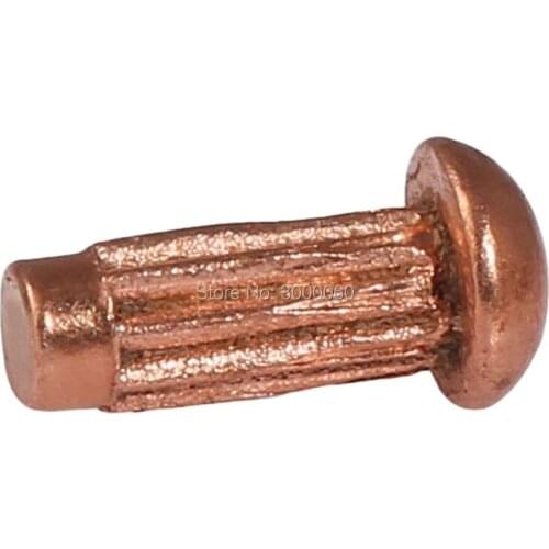 M2 Copper Round Head Solid Knurled Rivets For Name Plate 1000pcs/lot