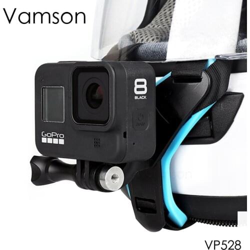 Vamson Motorcycle Helmet Chin Mounting Bracket for GoPro Hero 8 7 5 /DJI OSMO Sports Camera Full Face Bracket Accessories VP528