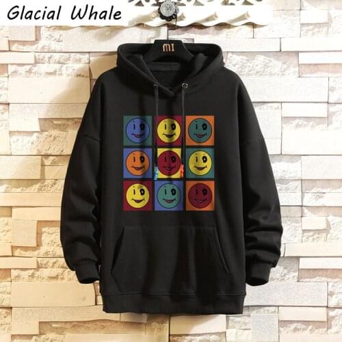 GlacialWhale Mens Anime Print Hoodies Men 2021 New Harajuku Sweatshirt Male Streetwear Oversized Yellow Hoodie Men Sweatshirts