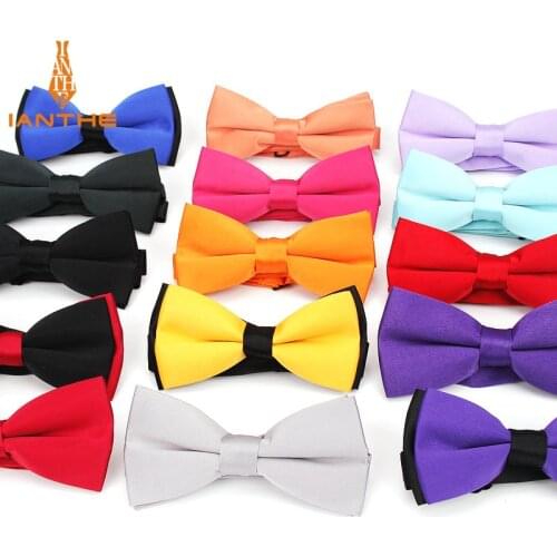 2018 Brand New Mens Fashion Polyester Silk Solid Neck Bowtie For Man Wedding Vintage Suits Bow Ties Cravatas Corbatas Butterfly