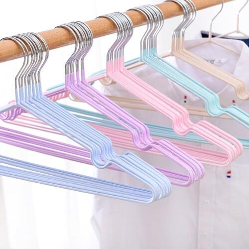 5PCS Anti-Slip Hangers Coat Pants Clothes Clothes Hangers Rust-Proof Flocking Hangers Plastic Clothing Drying Racks Outdoor
