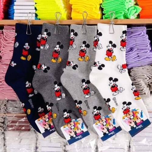 Disney adult socks Mickey Mouse sweet socks adult fashion wild thread cotton socks ladies