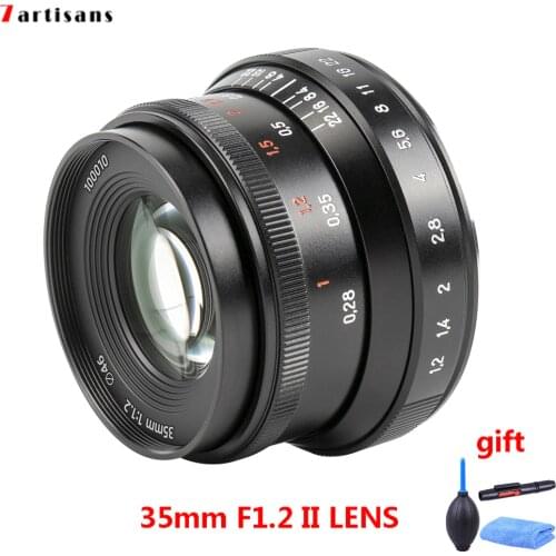 7artisans 35mm F1.2 II Lens MF APS-C Portrait Camera Lens for Fuji X/Sony E/Canon EOS-M/ M4/3 Mount Cameras