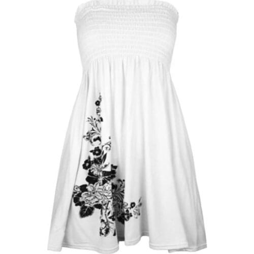 Tube top dress Plus Size mini Dress Women Sexy Strapless Bodycon Dress 2021 Summer Flower Print Party Tube Dress Women casual