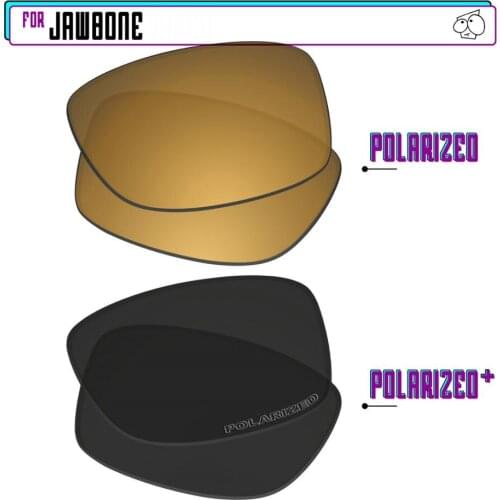 EZReplace Polarized Replacement Lenses for - Oakley Jawbone Sunglasses - BlackPPlus-GunmetalP