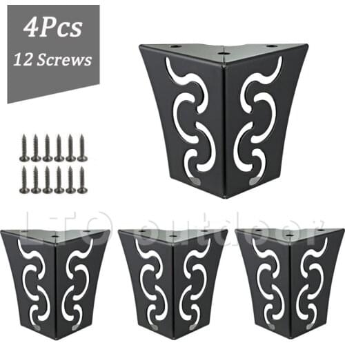 Hollow Out Modern Furniture Sofa Legs Heavy Duty Metal Furniture Legs For Sofa Cabinet TV Bench, With Mounting Screws