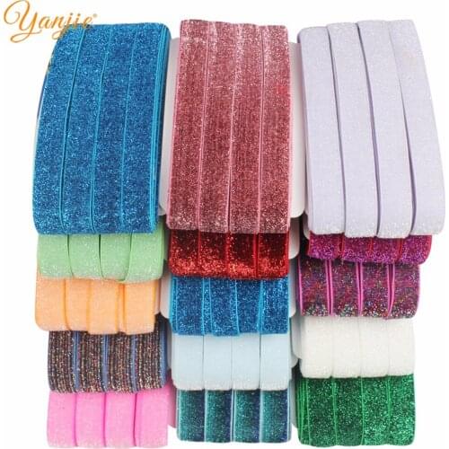 10 yards/lot Funky 5/8" 15mm Frosted Glitter Velvet Hair Style Elastic For Women Handmade DIY Hair Accessories 2021 Headband