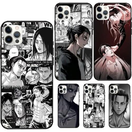 Attack on Titan Eren Jaeger Manga For iPhone 7 8 Plus X XS XR Case Rubber Cover For iPhone 12 Mini 11 Pro Max Soft Case