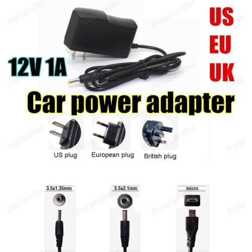 High Quality 12V 1A Colorful US/EU/UK Plug Travel AC Power Wall US/EU/UKB Charger Adapter