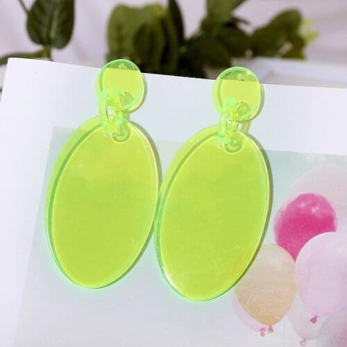 Statement Female Geometric Oval Big Drop Earrings For Women 2020 Fashion Transparent Acrylic Dangle Earring Party Jewelry