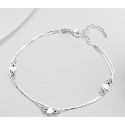 Korean Version 2020 New Fashion Bracelet Love Heart Beads Double Layer Ladies Heart-shaped Bracelet Wholesale Gift