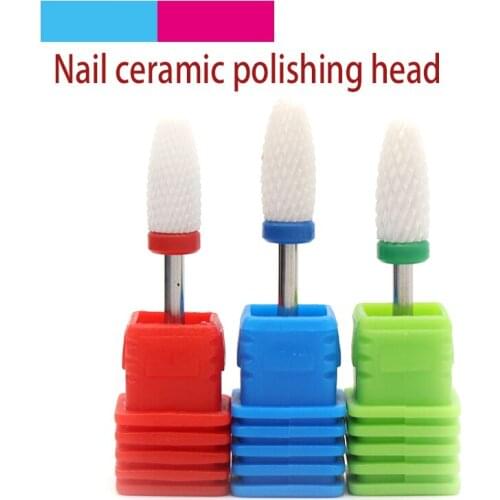 1pcs 2.35mm shank Ceramics Nail Grinding Head Milling Manicure Cutter for Pedicure Machine Sander Drill Bit Device Electric Tool