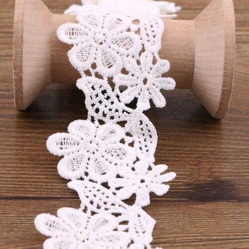 1 yards 3.1cm-4.7cm white cotton lace fabric DIY fabric lace flower gift ribbon decoration material cotton lace