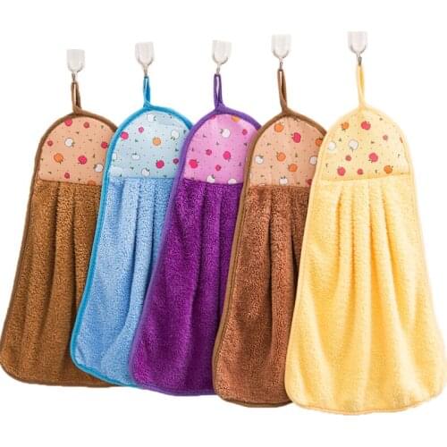 10pcs/lot Microfiber Hand Towels Coral Corduroy Kitchen Cloth Towel Coral velvet cartoon Korean soft Absorbent quick dry water