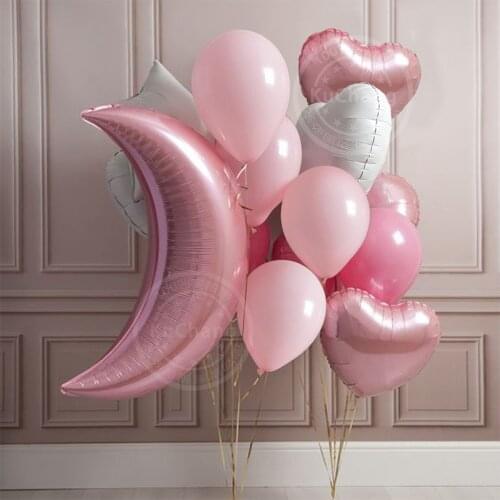 15 Pcs Stars And Moon Aluminum Film Balloon Kit Metal Latex Birthday Wedding Party Childrens Gift Baby Shower Decoration Gloal