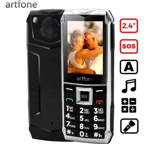 2.4 Inch Colour Screen Big Button Mobile Phone for Elderly, Artfone Dual SIM Dual Standby Unlocked GSM SOS Mobile Phone(2G)