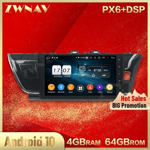2 din Android 10.0 screen Car Multimedia player For Toyota Corolla 2014 2015 RHD BT video stereo GPS navi head unit auto stereo