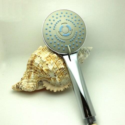 3 Ways Water Out Pressure Boost Water Saving Hand Hold Shower Head Bathroom ABS Plastic 2 Colors Shower Head Nozzle Crude Hole