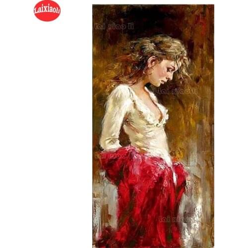 5D DIY Diamond Painting Abstract art, elegant woman Hot selling home art cross stitch full squareround diamond embroidery mosaic