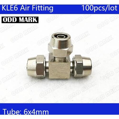 Free shipping 100PCS/LOT Pneumatic Fittings 6mm to6mm to 6mm Hose Pipe Quick Joint Coupling Connectors Nickel Plated Brass KLE6