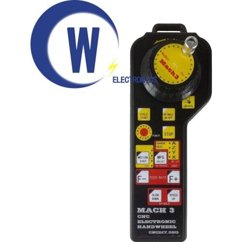 MACH3 CNC MPG Pendant Electronic Handwheel With Emergency Stop MODBUS Protocol For CNC Engraving machine