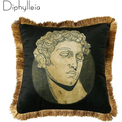 Diphylleia European Renaissance Retro Pillowcase Sofa Cushion Cover Statue Print Luxury Bed Hug Pillow Cover Housse De Coussin