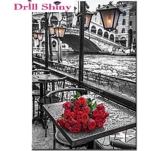 DIY diamond painting cross stitch Needlework diamond mosaic diamond embroidery flowers red rose pattern hobbies and crafts