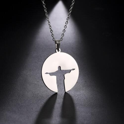 Cristo Redentor Necklace Brazil Rio de Janeiro Jesus Christ Supernatural Stainless Steel Gift For Men Woman Fashion Jewelry