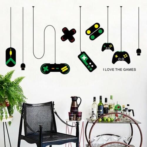 Gamer Console Joystick Wall Sticker Boy girl Video Game Bedroom Room Decor Decal