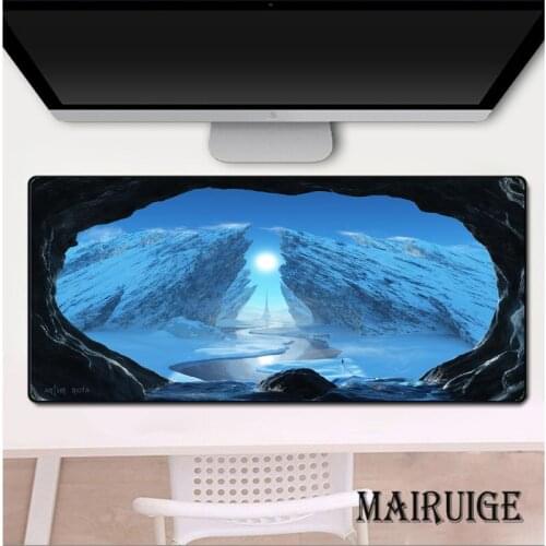 Glacier landscape Mouse Pad Art Table Mats Office Carpet Desk Pad Mouse Mat Black Big Mousepad Rubber Mat for Computer Table